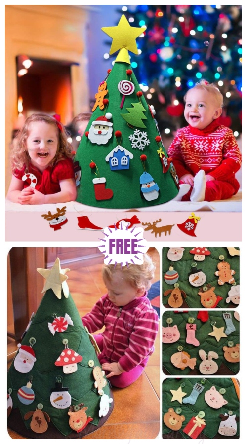 Fun Kids Play Felt Christmas Tree DIY Tutorials