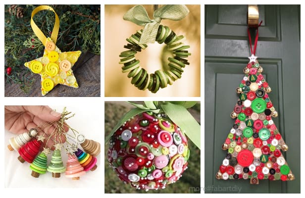 Make Christmas ornaments with buttons - an easy and fun DIY project