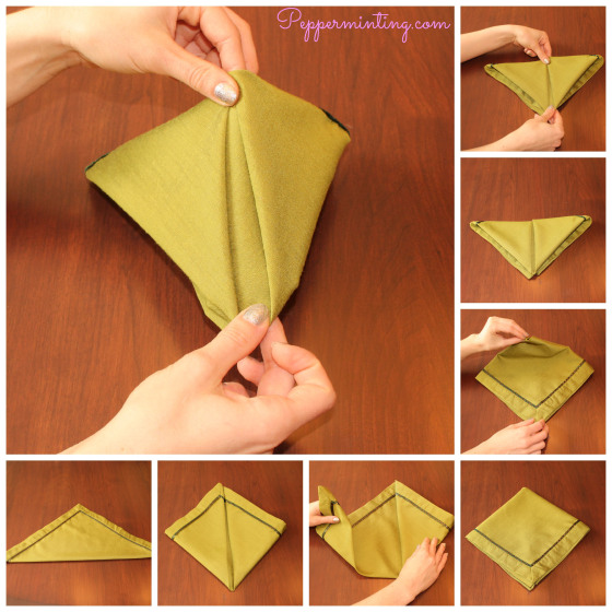 20 Best DIY Napkin Folding Tutorials for Christmas - Pyramid Napkin Folding DIY Tutorial