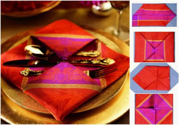 20 Best DIY Napkin Folding Tutorials for Christmas - Pendant Napkin folding DIY Tutorial