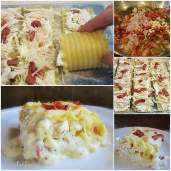 DIY Chicken & Bacon Lasagna Roll Ups Recipe