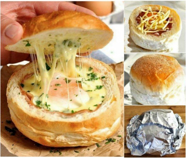 DIY Ham Egg & Cheese Bread Bowls