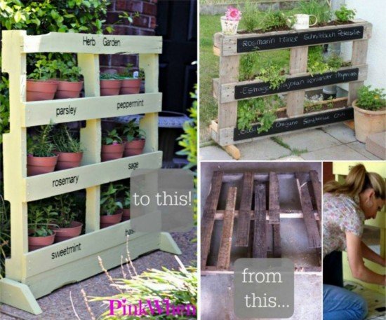 How to DIY Vertical Pallet herb planter