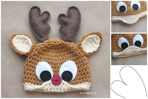 Crochet Reindeer Hat Pattern Free