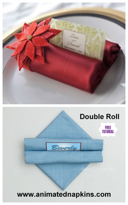 20 Best DIY Napkin Folding Tutorials for Christmas - Double Tootsie Roll Napkin Folding DIY Tutorial