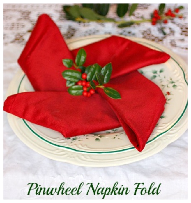 20 Best DIY Napkin Folding Tutorials for Christmas - Pinwheel Napkin Folding DIY Tutorial