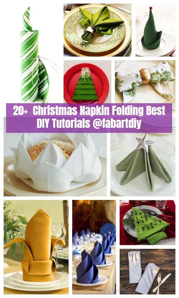 20+ Best DIY Christmas Napkin Folding Tutorials