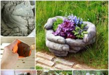 How to DIY Hand Cupped Stone Garden Planter DIY Hand Cupped Stone Garden Planters instructions and picture tutorial