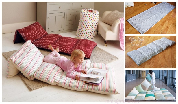 Diy Simple Roll Up Pillow Bed Floor Cushion - Diy Nap Mat With Pillows