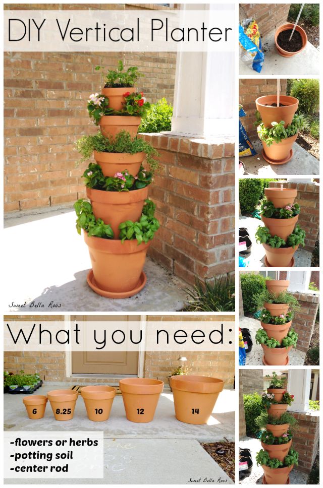 20+ Terra Cotta Clay Pot DIY Project for Your Garden- DIY Vertical Planter