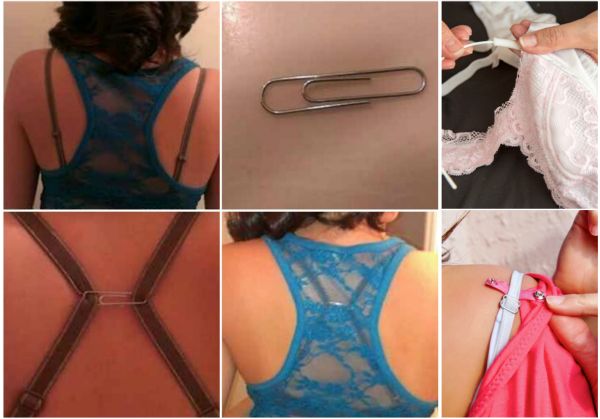 Using paper clip or Bra Strap Clip Hide Bra Straps - Cool Creativities