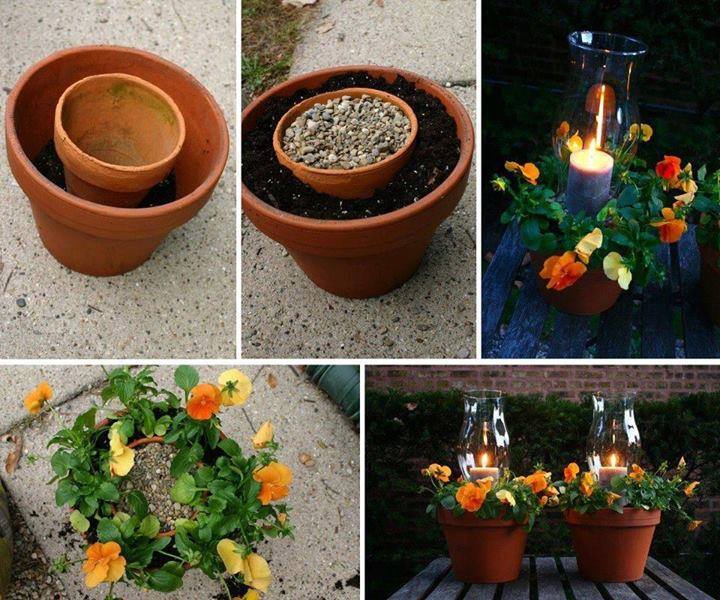 20+ Terra Cotta Clay Pot DIY Project for Your Garden- Clay Flower Pot Candle Holder and Flower Pot in One