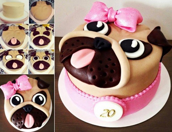 DIY Adorable Pug Cake Decoating - Video