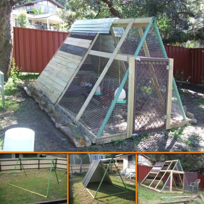 DIY Backyard Chicken Coop11 - DIY Swing Set Chicken Coop Tutorial