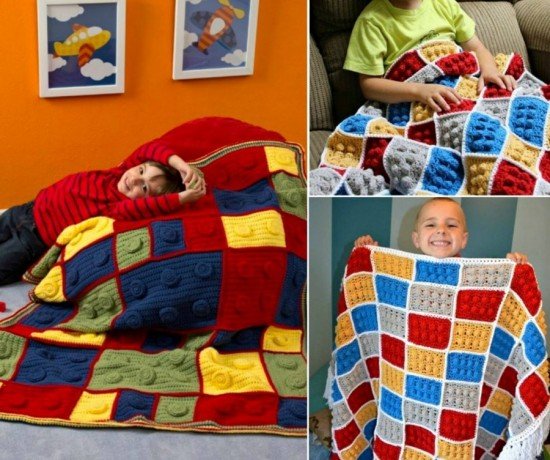 DIY Crochet Lego Blanket Free Pattern