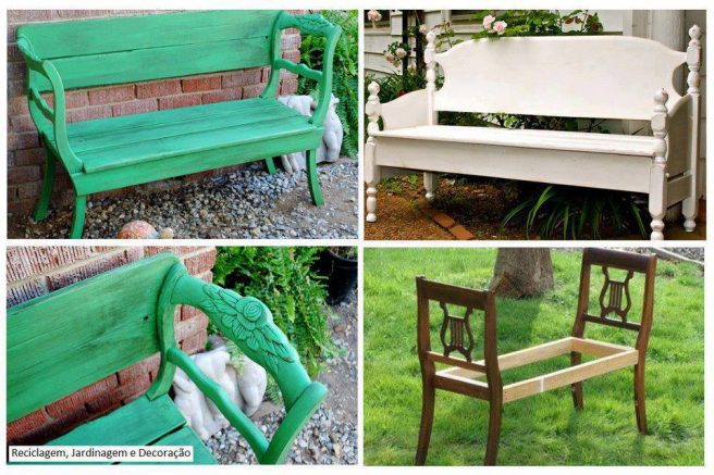 DIY Garden Bench from Dining Chairs