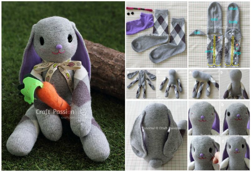 DIY Long Ear Sock Bunny Tutorial