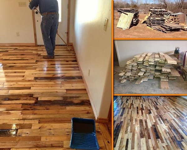 DIY Pallet Wood Floor