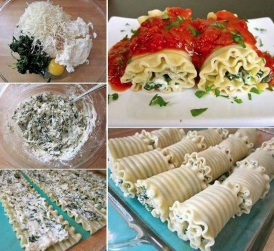 DIY Spinach Lasagna Roll Ups