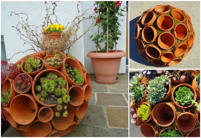 DIY Succulent Clay Pot Planter Sphere Garden Art 