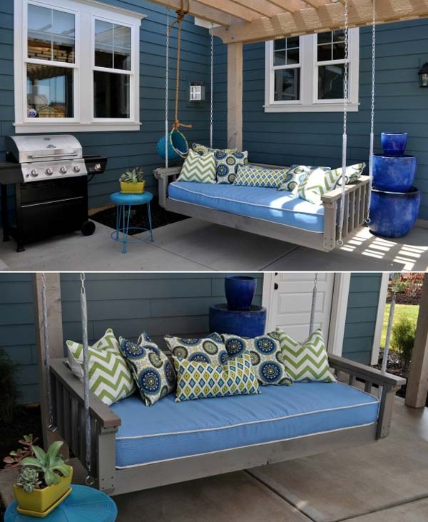 Fabulous DIY Patio and Garden Swings13- Hanging bed Swing