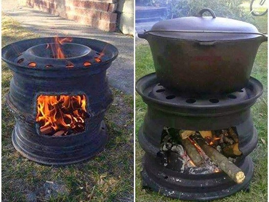 How To DIY A Fire Pit BBQ Out of Car Wheels