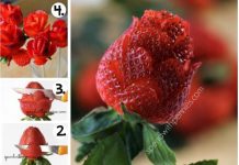 How to DIY Fresh Strawberry Rose (Video) How To Make Strawberry Roses(Video)