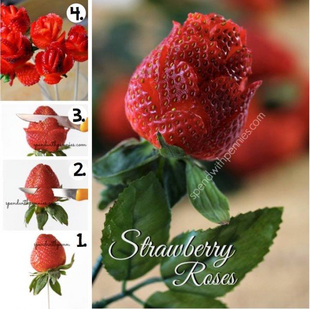 How To Make Strawberry Roses(Video)