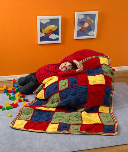 DIY Crochet Lego Blanket Free Pattern