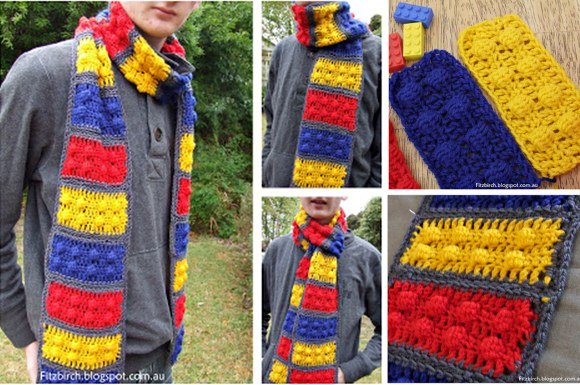 DIY Crochet Lego Scarf Free Pattern