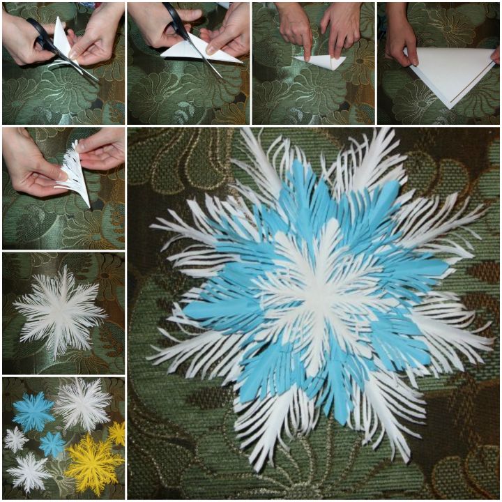 How to DIY Paper Feather Snowflake