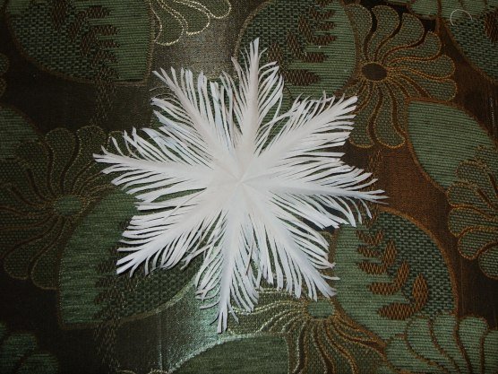 How to DIY Paper Feather Snowflake9