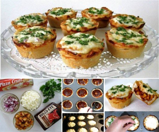 Mini Deep Dish Cupcake Pan Pizzas