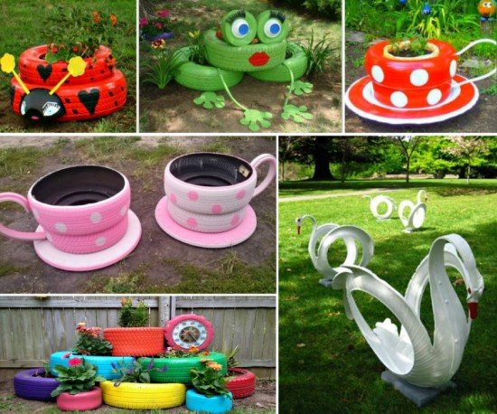 DIY Recycled Tire Planters