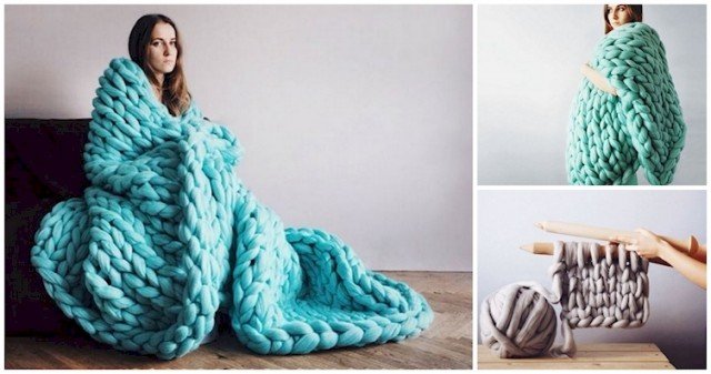 DIY Knit Giant Blanket Tutorial