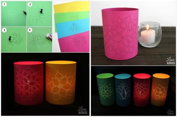 20+ Fabulous DIY Paper Lantern Ideas and Tutorials - diy Thumb Tack Paper Lanterns