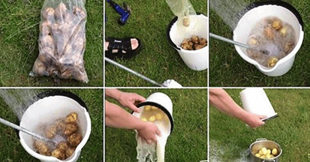 Weird Trick To Peel An Entire Bag Of Potatoes In Under A Minute