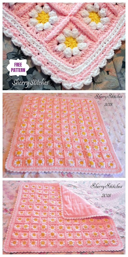 Crochet Princess Daisy's Flower Blanket Free Crochet Pattern