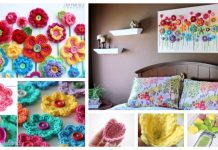 Crochet Flower Blossom Wall Art Canvas Free Crochet Patterns