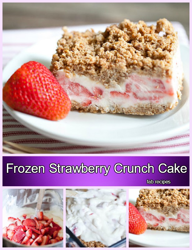 DIY Easy Frozen Strawberry Crunch Cake Recipe Tutorial 