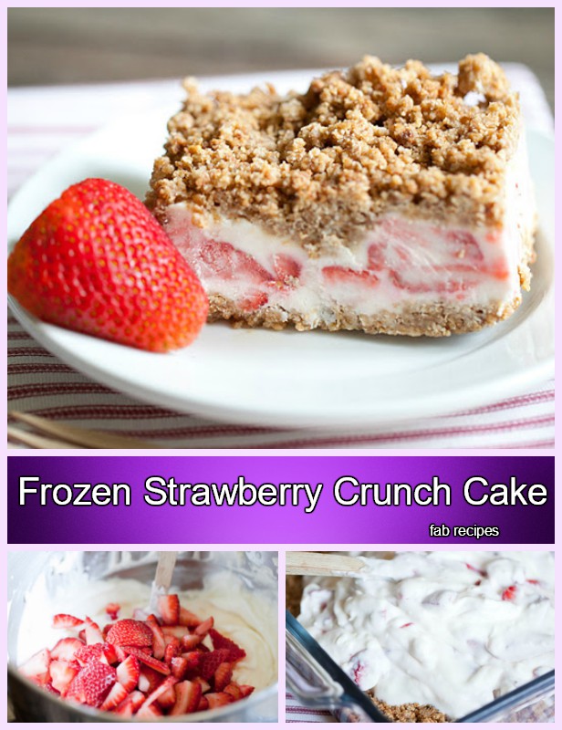 DIY Easy Frozen Strawberry Crunch Cake Recipe Tutorial 