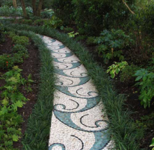 How to DIY Spiral Pebble Rock Mosaic Path Tutorial