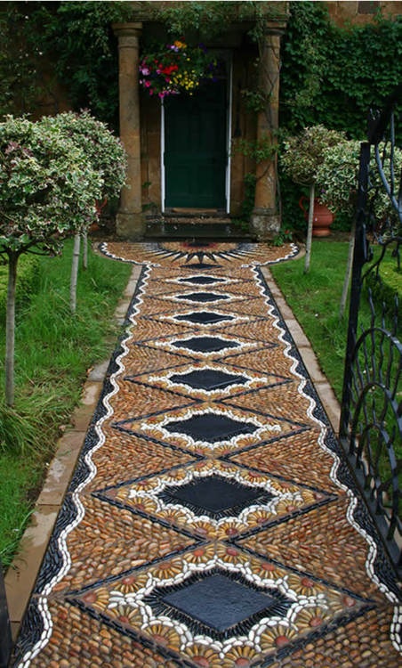 How to DIY Spiral Pebble Rock Mosaic Path Tutorial