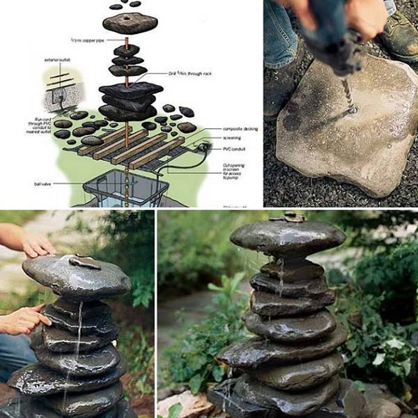 20+ Fabulous DIY Garden Decorating Ideas with Pebbles and Stones14