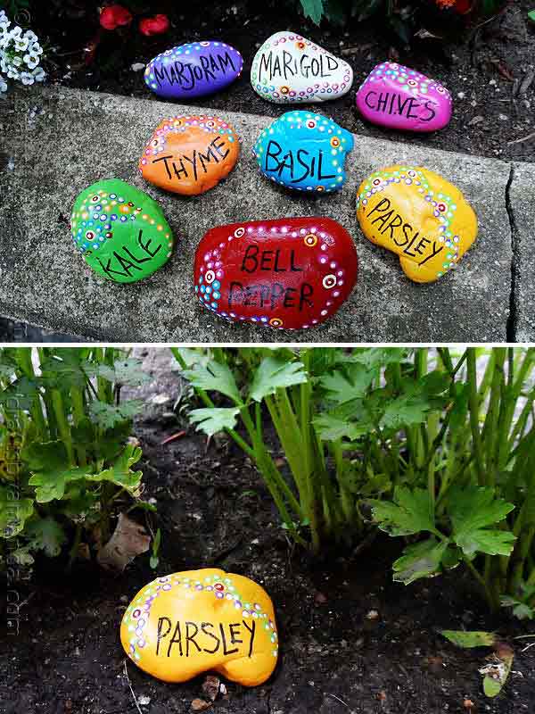 20+ Fabulous DIY Garden Decorating Ideas with Pepples and Stones3