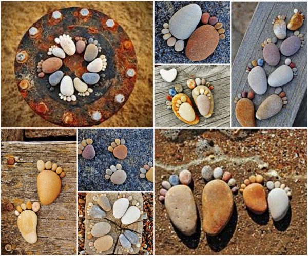 20+ Fabulous DIY Garden Decorating Ideas with Pebbles and Stones8-Rock Foot Prints