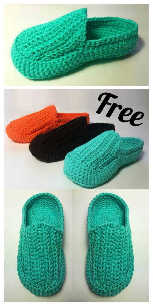 Easy Adult Loafer Slippers Free Crochet Patterns