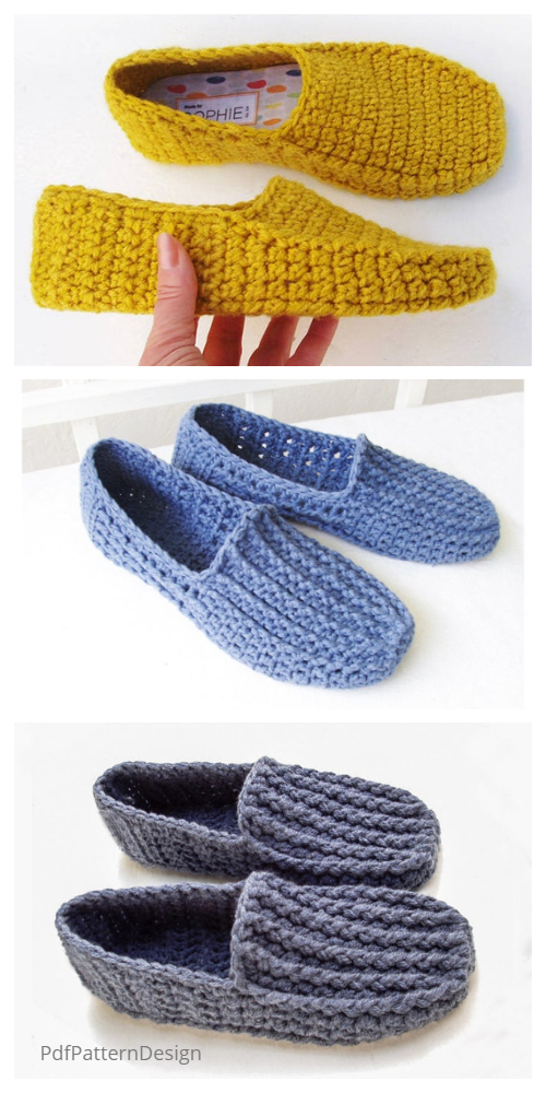 Adult Loafer Slippers Crochet Patterns