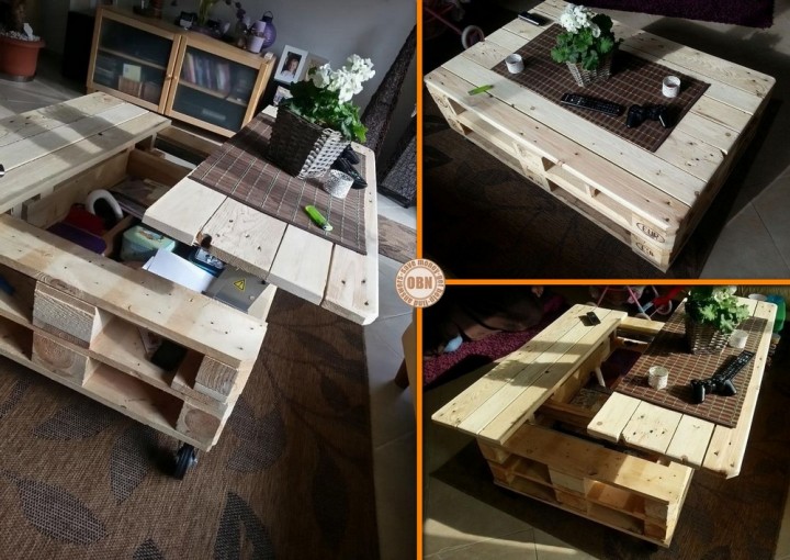 DIY Lift Top Pallet Coffee Table