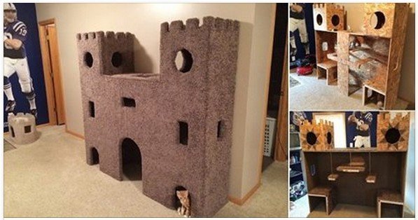 DIY Plywood Cat Castle free plan and tutorial